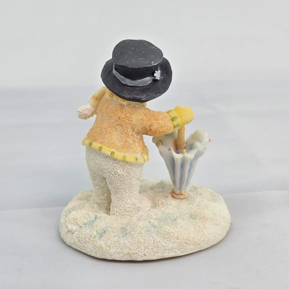 Russ Berrie Ice Sculptures Glad Hidings Snowman Figurine 21367 Hand Painted 3.5